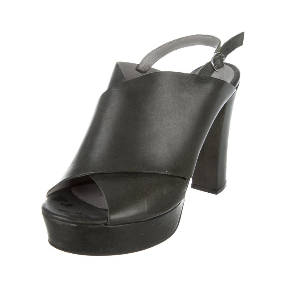 No.6 platform Slingback Olive Shoes sz7
